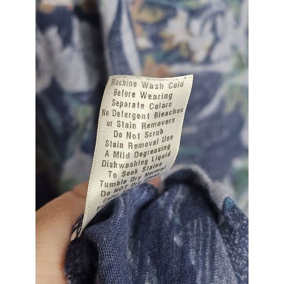 Fresh Produce Vintage Blue Tropical Floral Sleevess Midi Dress Size Small - Picture 3 of 9